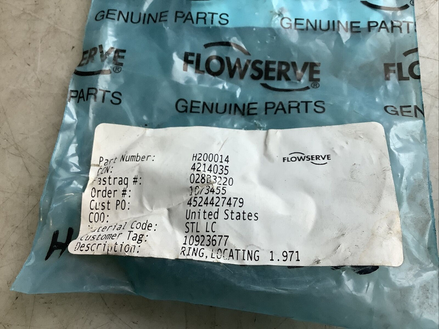 FLOWSERVE H200014 LOCATING RING 1.971IN ID 678