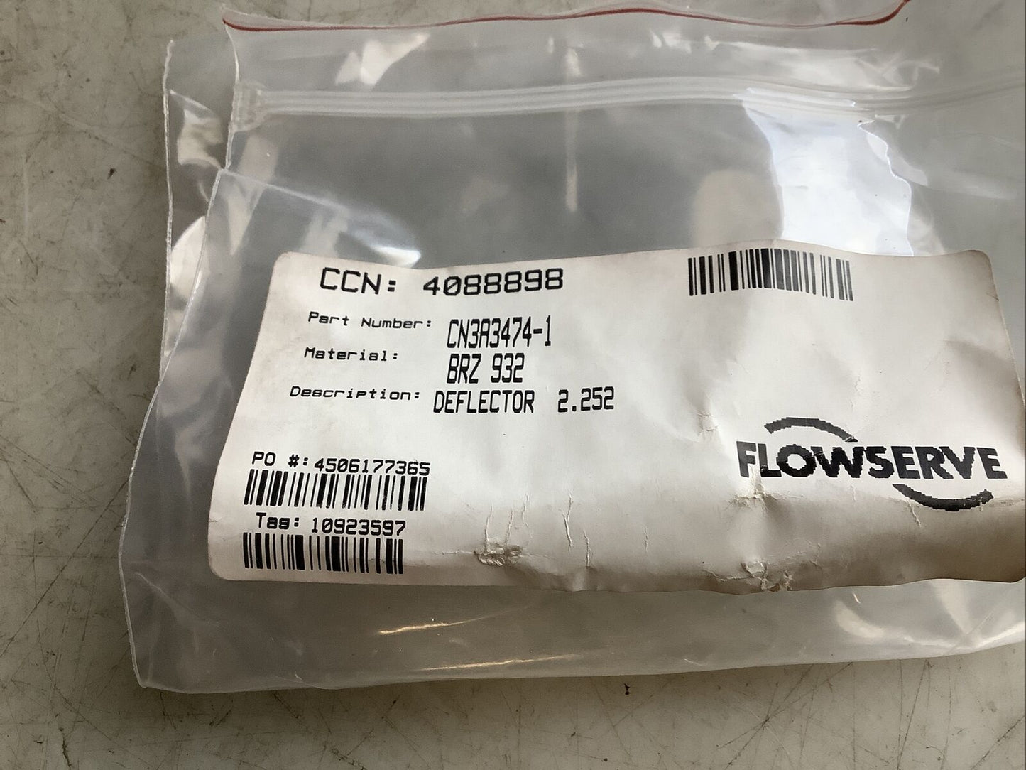 FLOWSERVE 4088898 CN3A3474-1 DEFLECTOR BRZ 932 2.252IN ID 678