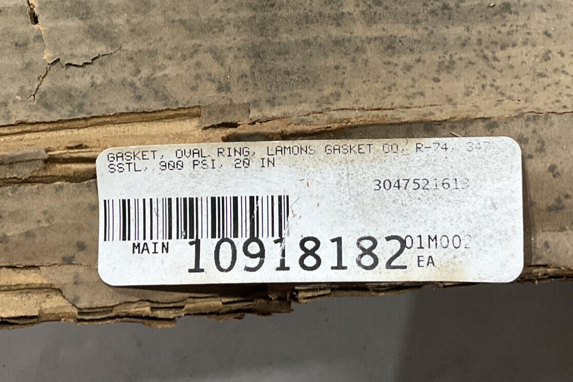 LAMONS GASKET CO R-74 347 OVAL RING 900 PSI 29 IN. GASKET