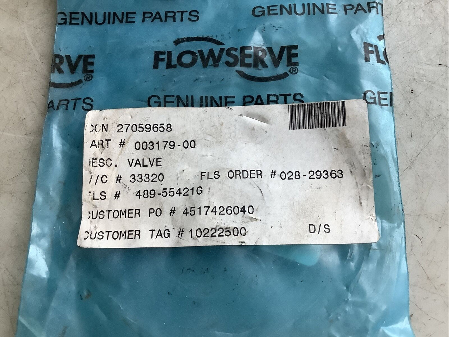 FLOWSERVE 27059658 003179-00 VALVE 678