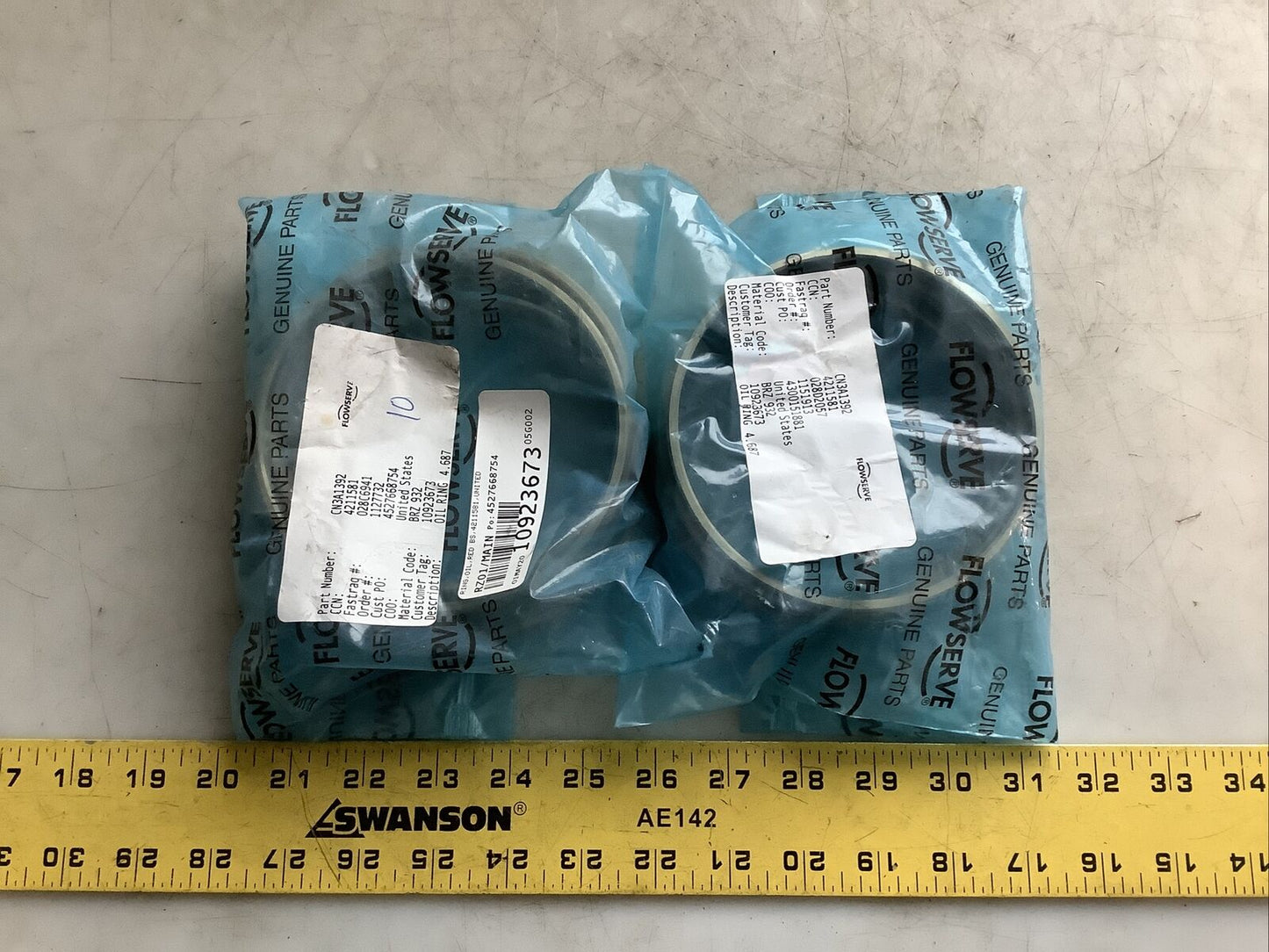 FLOWSERVE CN3A1392 OIL RING BRZ 932 4.687IN ID - QTY 10 678