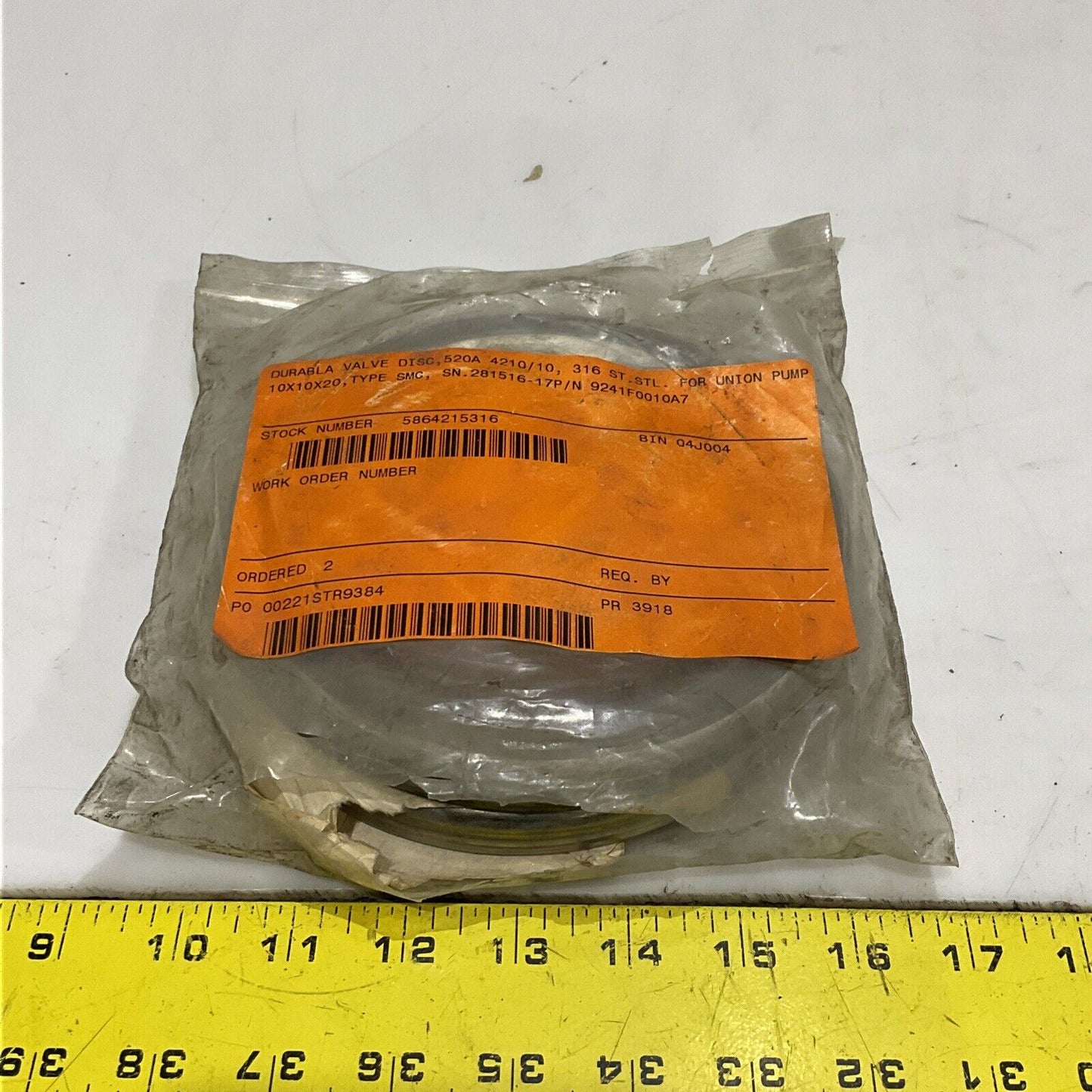 DURABLA 1102160600 9241F0010A7 VALVE DISC 520 A 6 IN OD 678 LOT OF 4