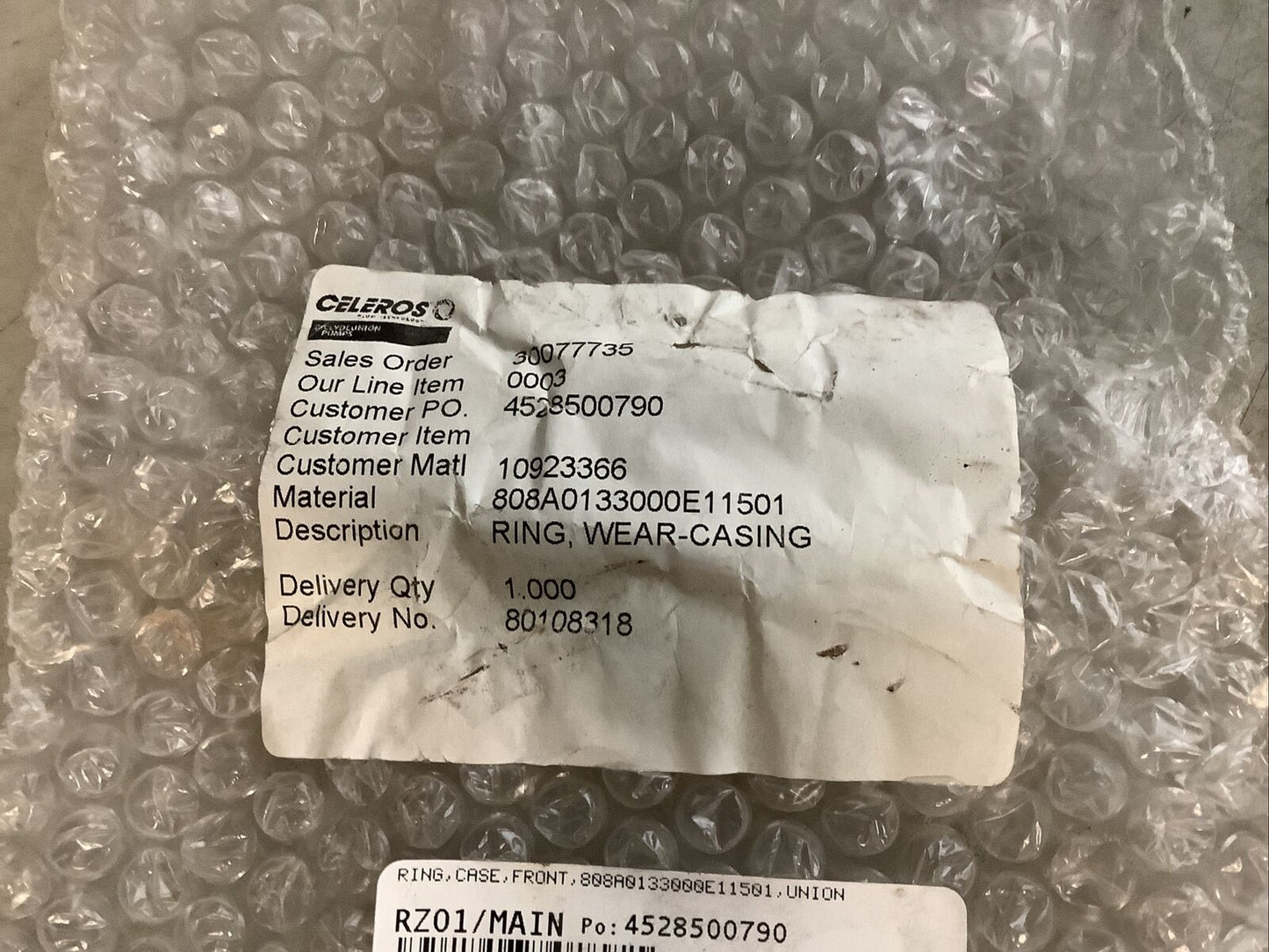 CELEROS 808A0133000E11501 CASING WEAR RING 678
