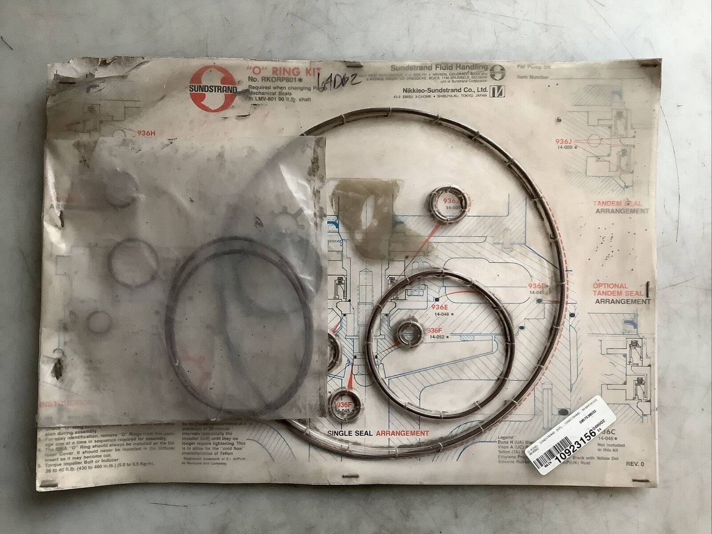 SUNDSTRAND RKORP801 O-RING KIT 678