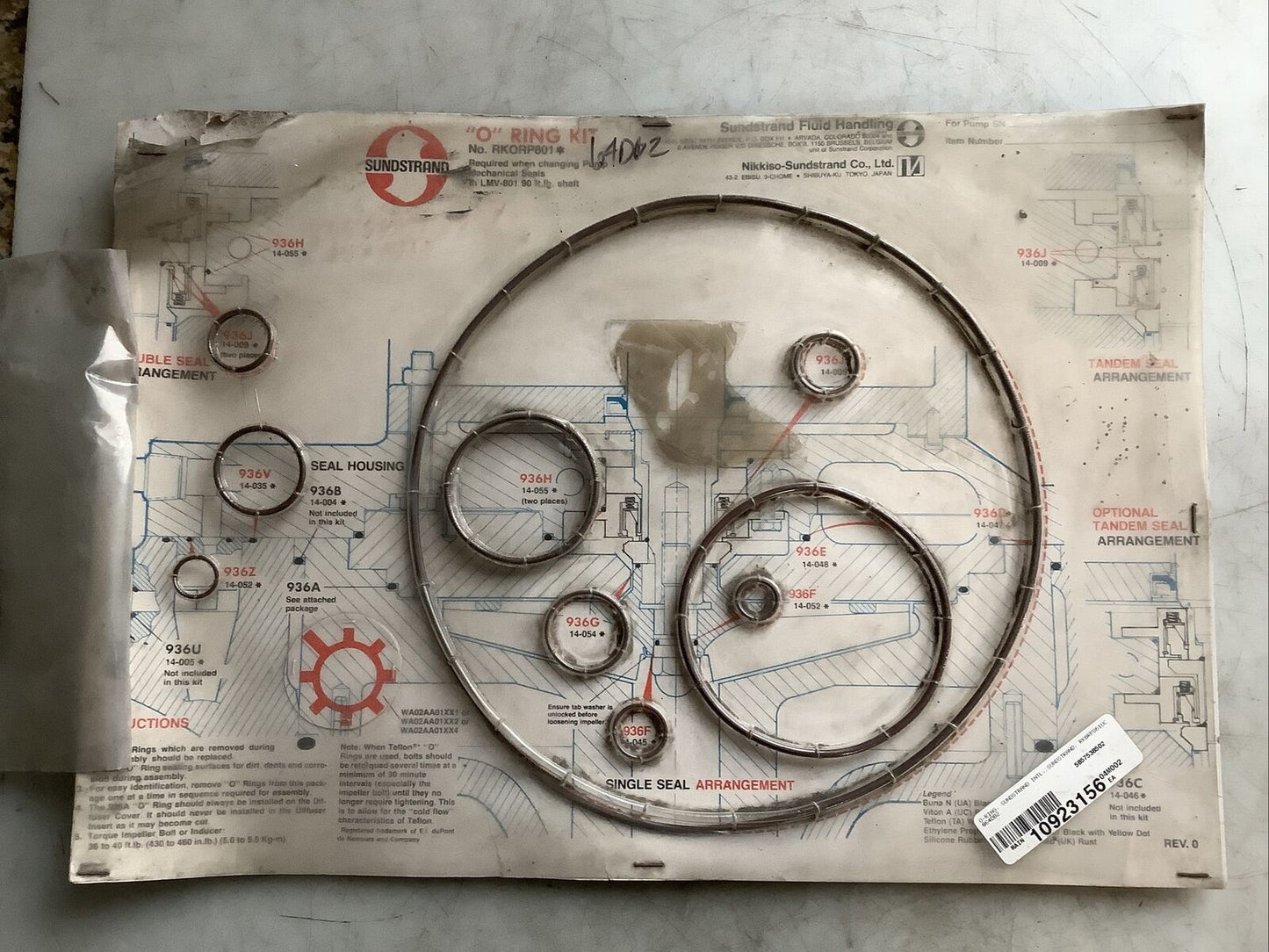 SUNDSTRAND RKORP801 O-RING KIT 678
