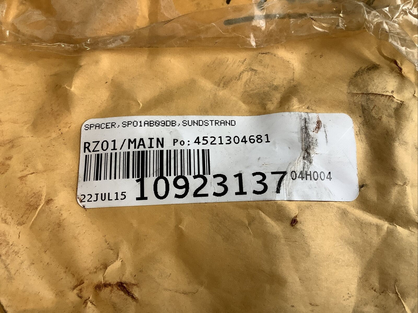 SUNDSTRAND SP01AB09DB SPACER 678