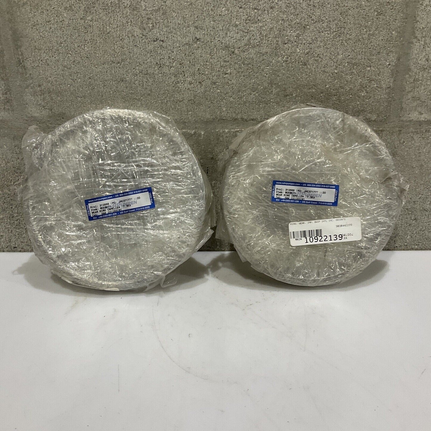 RUHRPUMPEN 8018471 WEAR RING IMPELLER 7.353 678 LOT OF 2