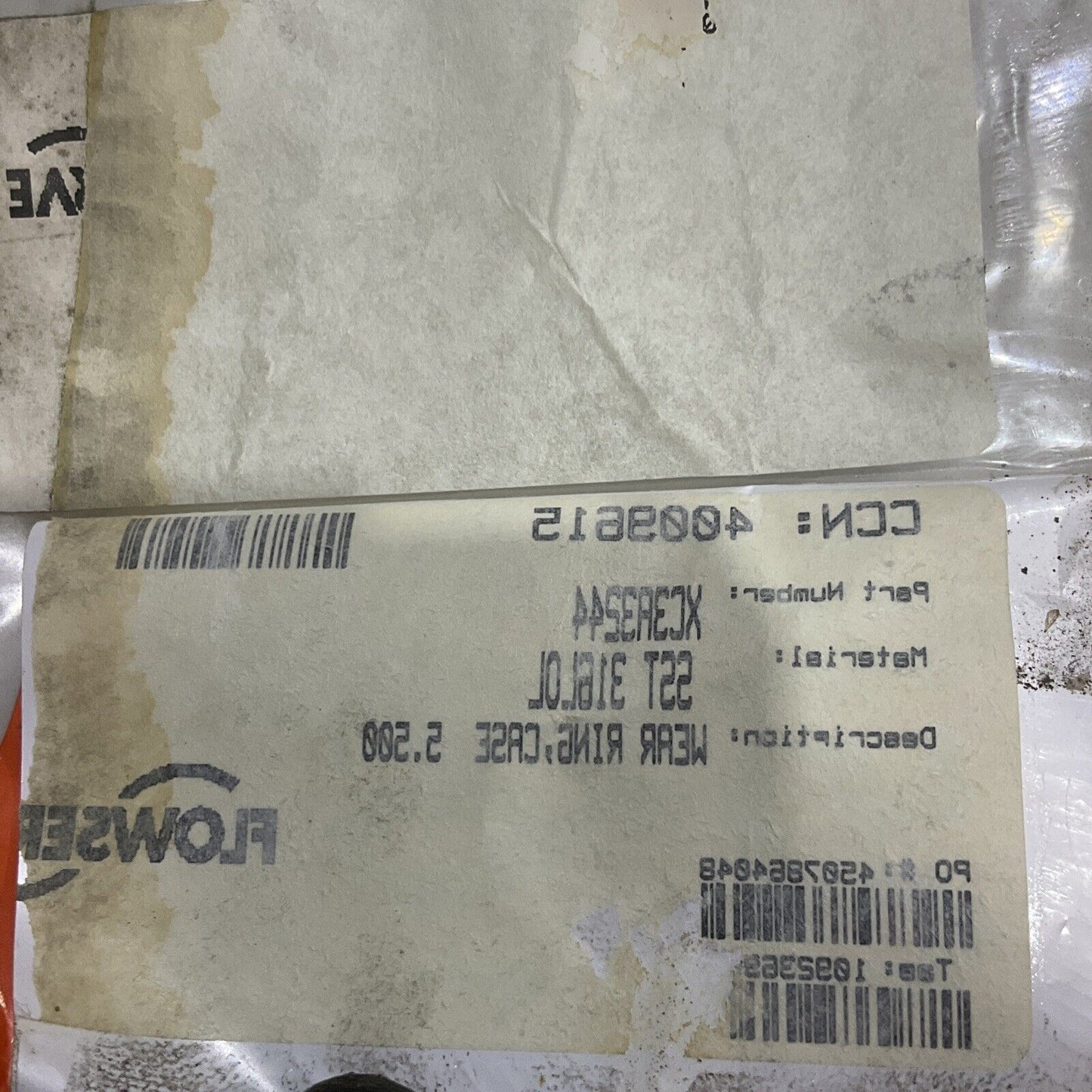 UNITED 3A-244 XC3A3544 WEAR RING 5.5 SST 316 WEAR CAST RING 678