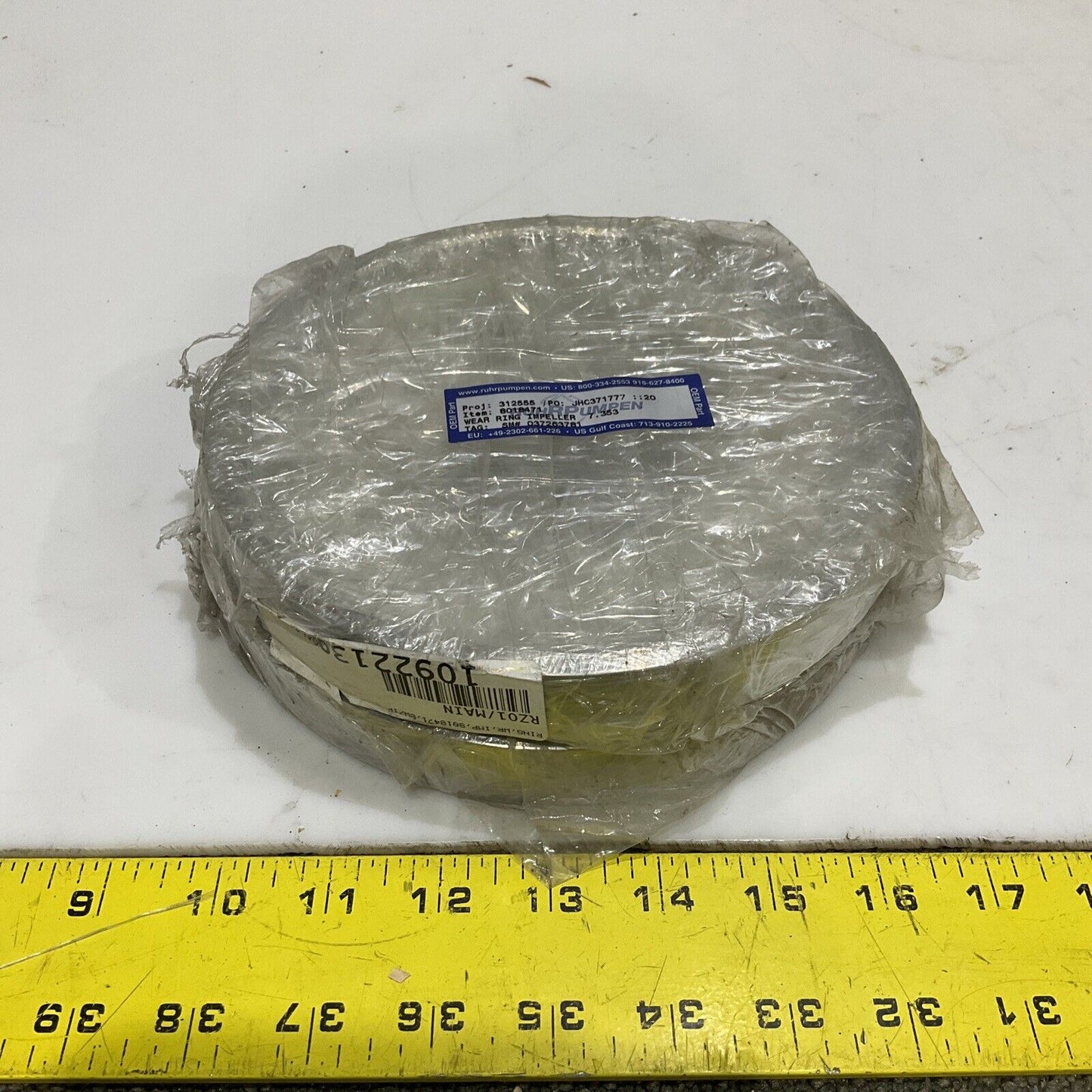 RUHRPUMPEN 8018471 WEAR RING IMPELLER 7.353 678 LOT OF 2