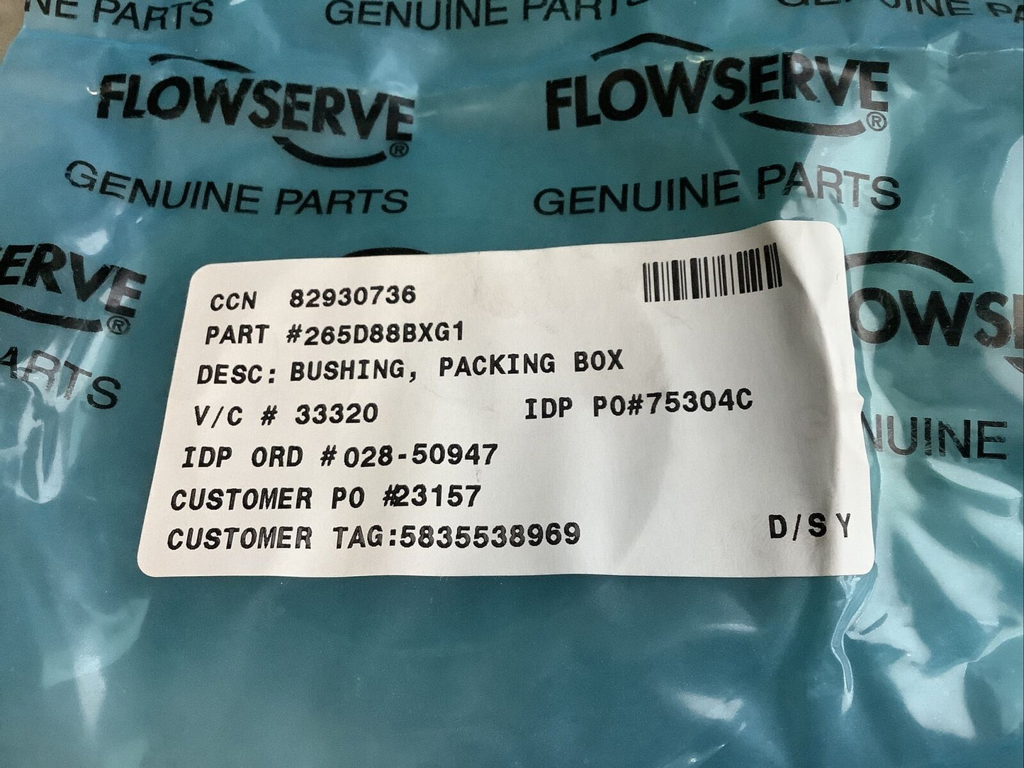 FLOWSERVE 82930736 265D88BXG1 PACKING BOX BUSHING 678