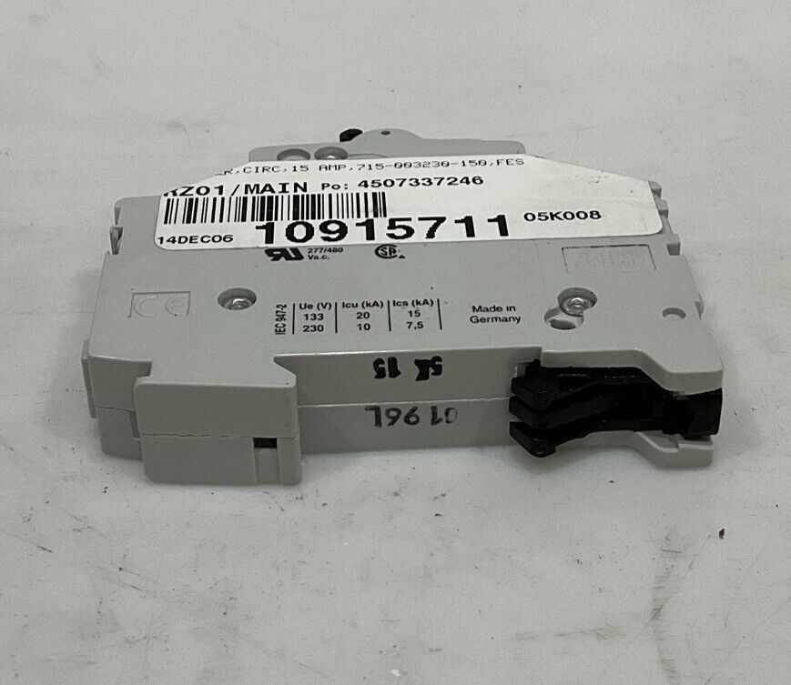 S201-K15 ABB FES INTERNATIONAL CO 715-003230-150 CIRCUIT BREAKER 15 AMP