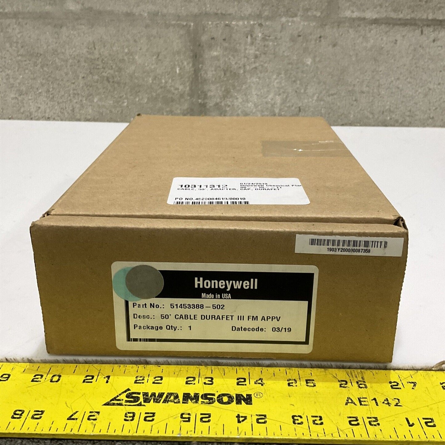 HONEYWELL 51453388-502 CABLE DURAFET III FM APPV 50 FT 555