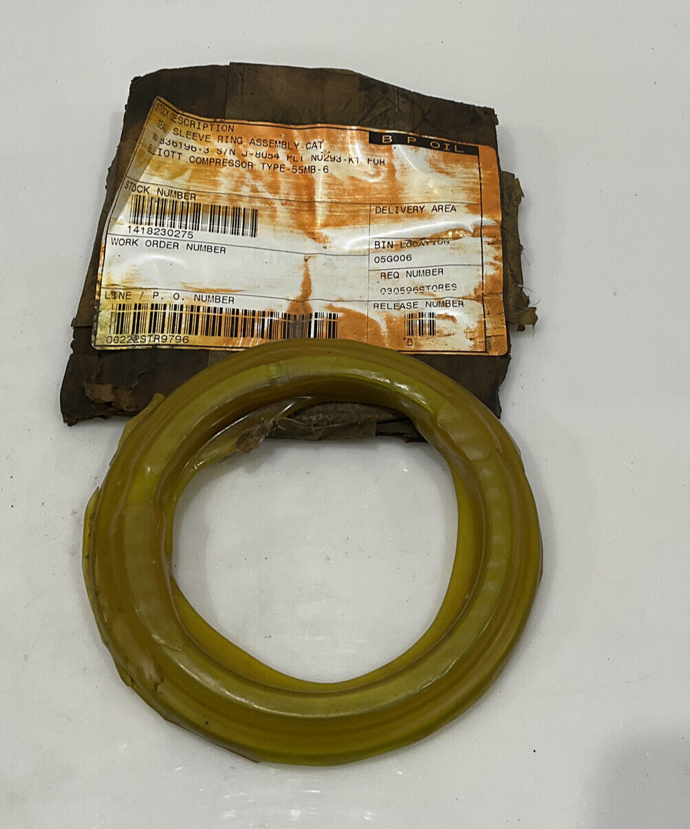 ELLIOTT 836196-3 COMPRESSOR TYPE 55MB-6 SEAL SLEEVE RING J-8054 PLT NO293-K1