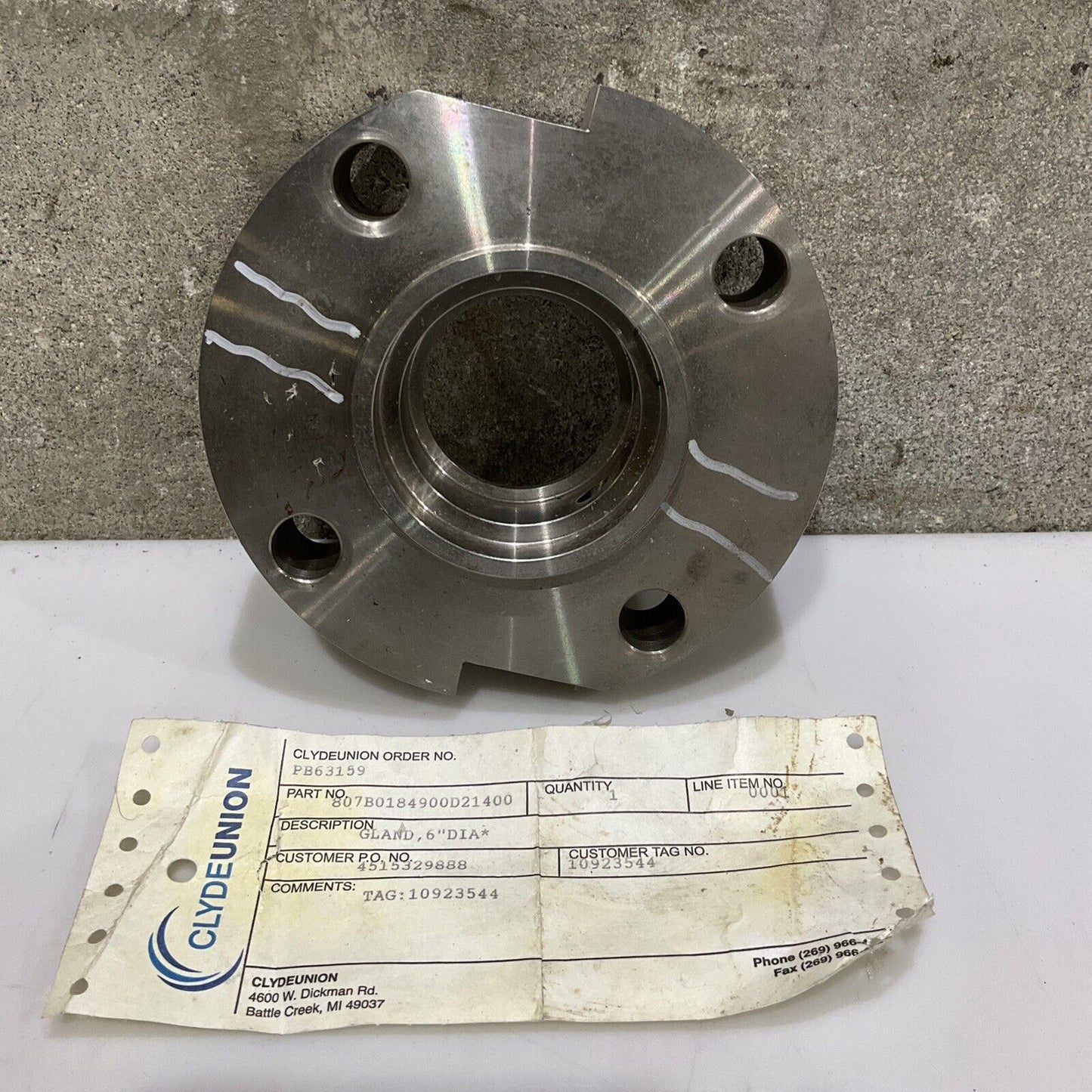 CLYDE UNION 807B0184900D21400 GLAND 6 IN OD 678