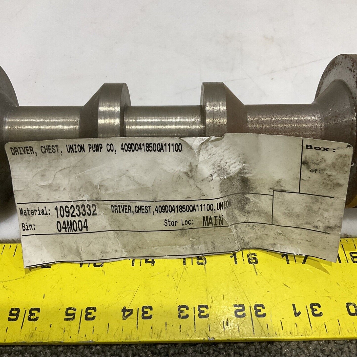 UNION PUMP 409D0418500A11100 DRIVER CHEST 678