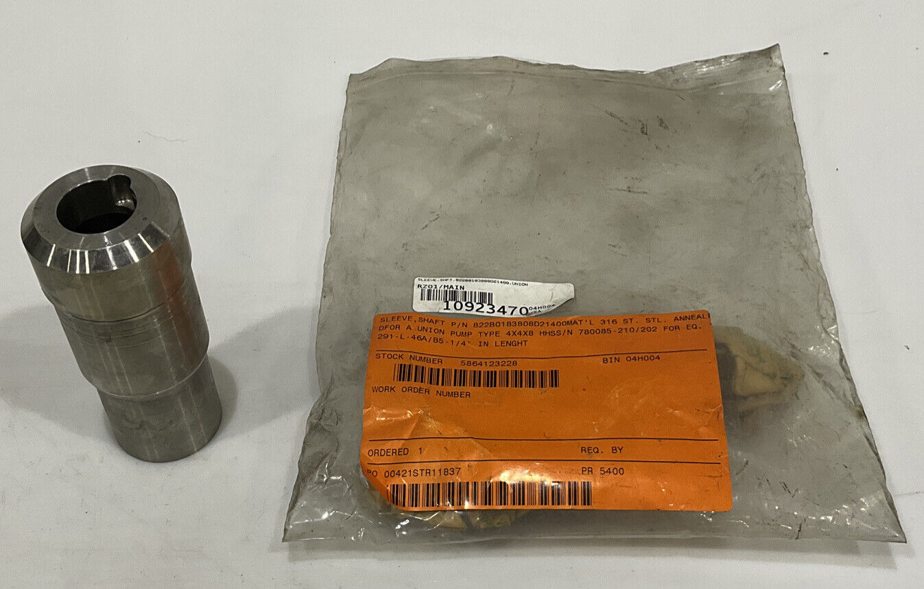 UNION PUMPS CO 822B0183808D21400MAT SHAFT SLEEVE 678