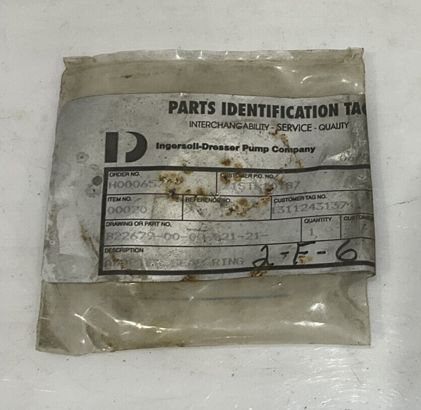 INGERSOLL-DRESSER PUMP B22679-00-00-021-21 SEAL RING ADAPTER 00020