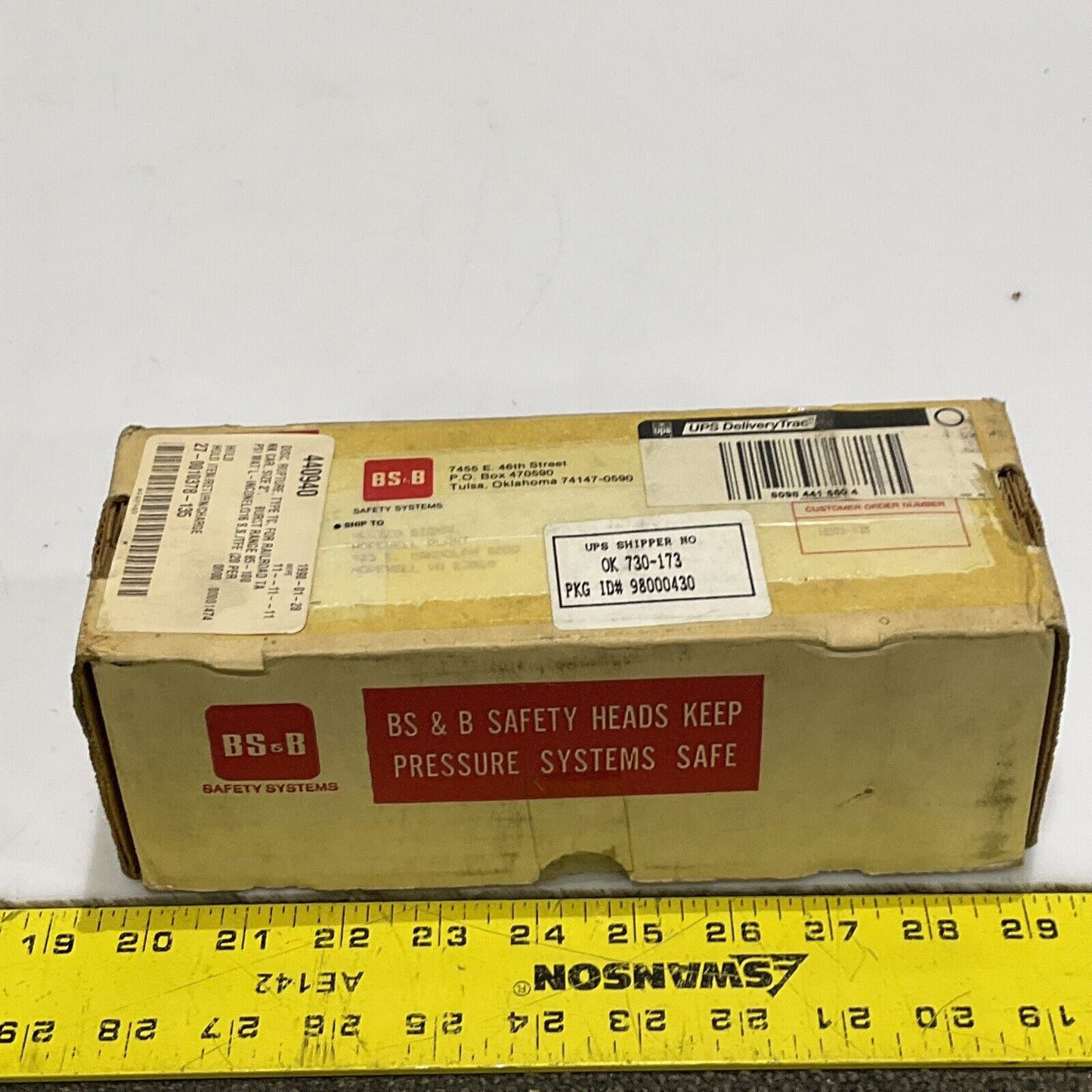 BS&S MODEL TC ST-0-0005-000 RUPTURE DISK 100 PSIG SIZE 2 IN 555
