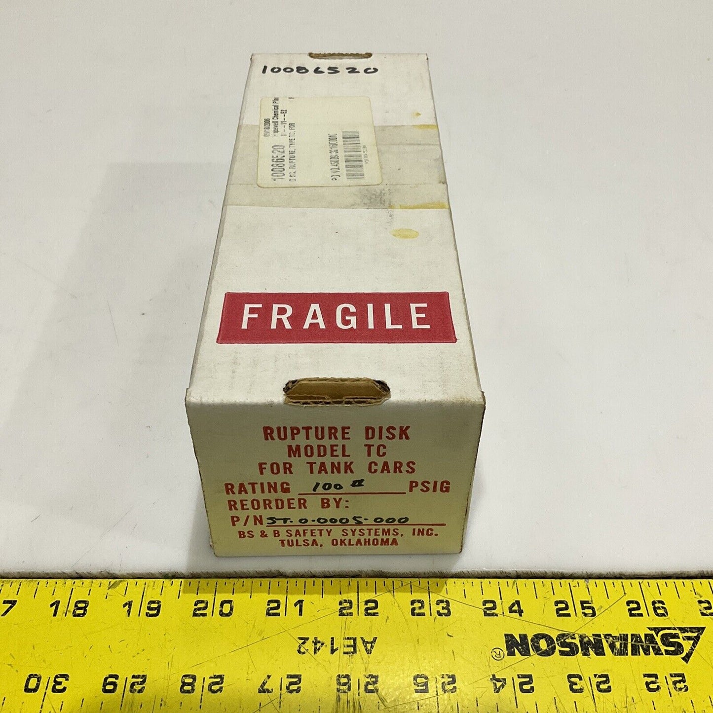 BS&S MODEL TC ST-0-0005-000 RUPTURE DISK 100 PSIG SIZE 2 IN 555