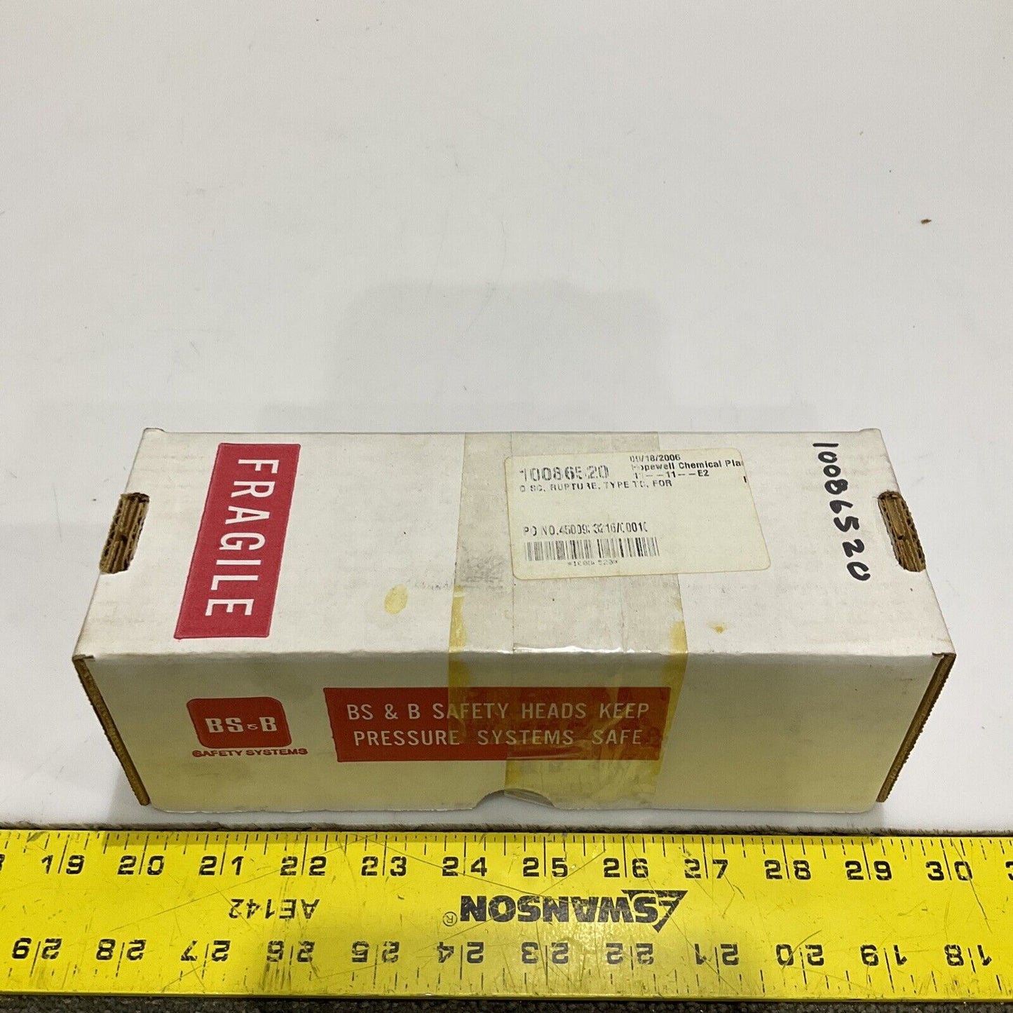 BS&S MODEL TC ST-0-0005-000 RUPTURE DISK 100 PSIG SIZE 2 IN 555