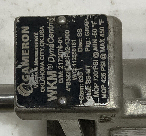 CAMERON WKM DYNACENTRIC 2172076-01 4” B5320-02-F02-13/00 112558181 VALVE