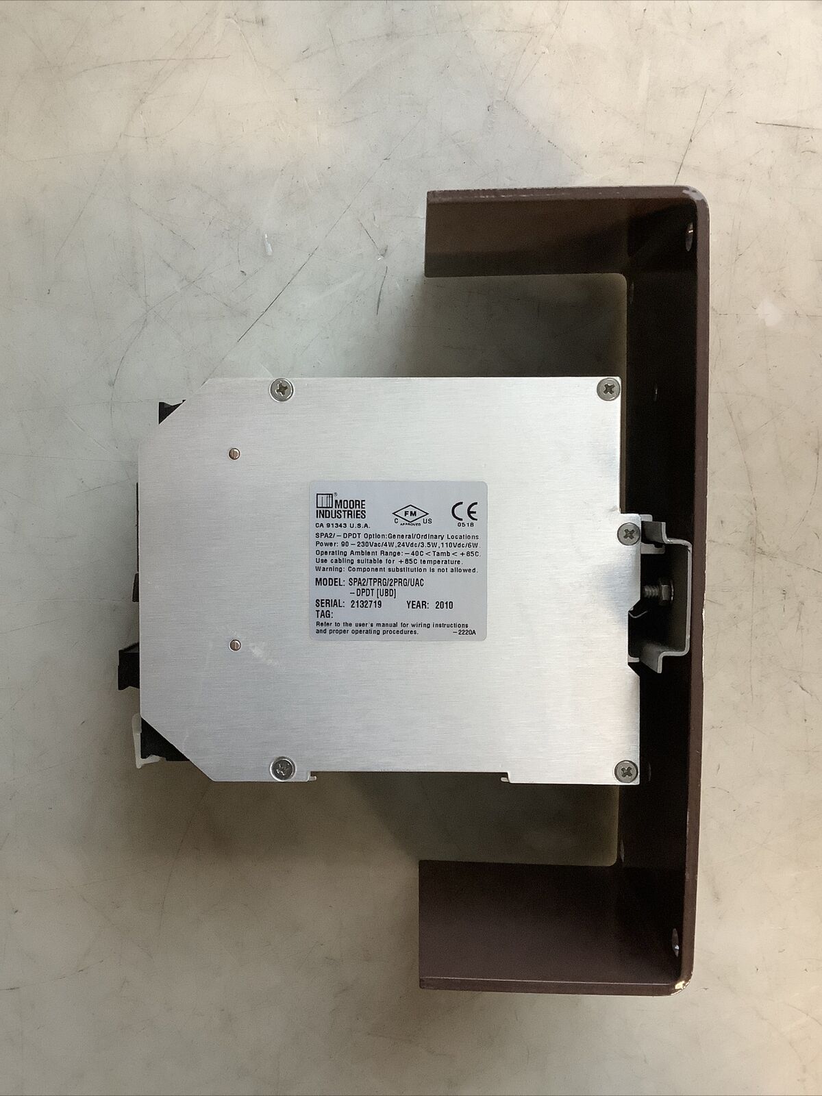 MOORE INDUSTRIES SPA2/TPRG/2PRG/UAC-DPDT PROGRAMMABLE ALARM SWITCH 90-230VAC 476