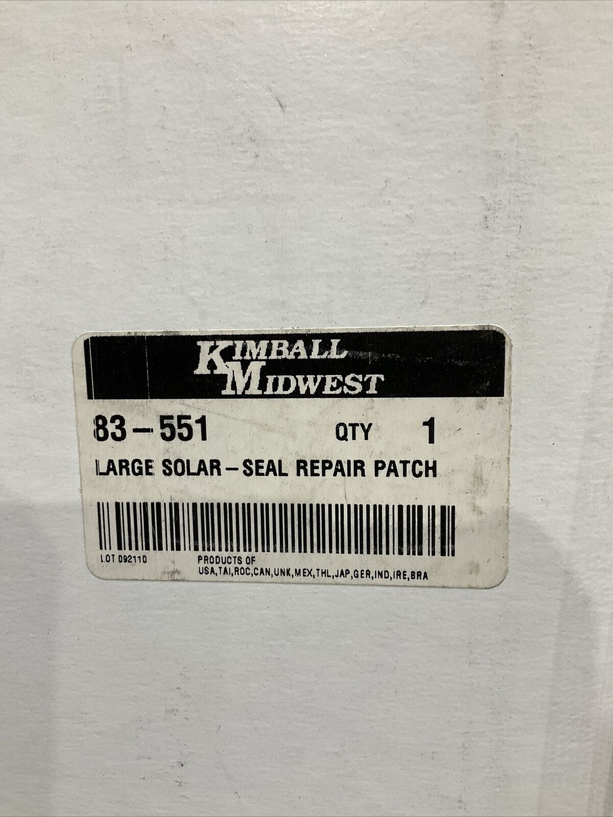 KIMBALL MIDWEST 83-551 SOLAR SEAL PERMANENT REPAIR PATCH 476
