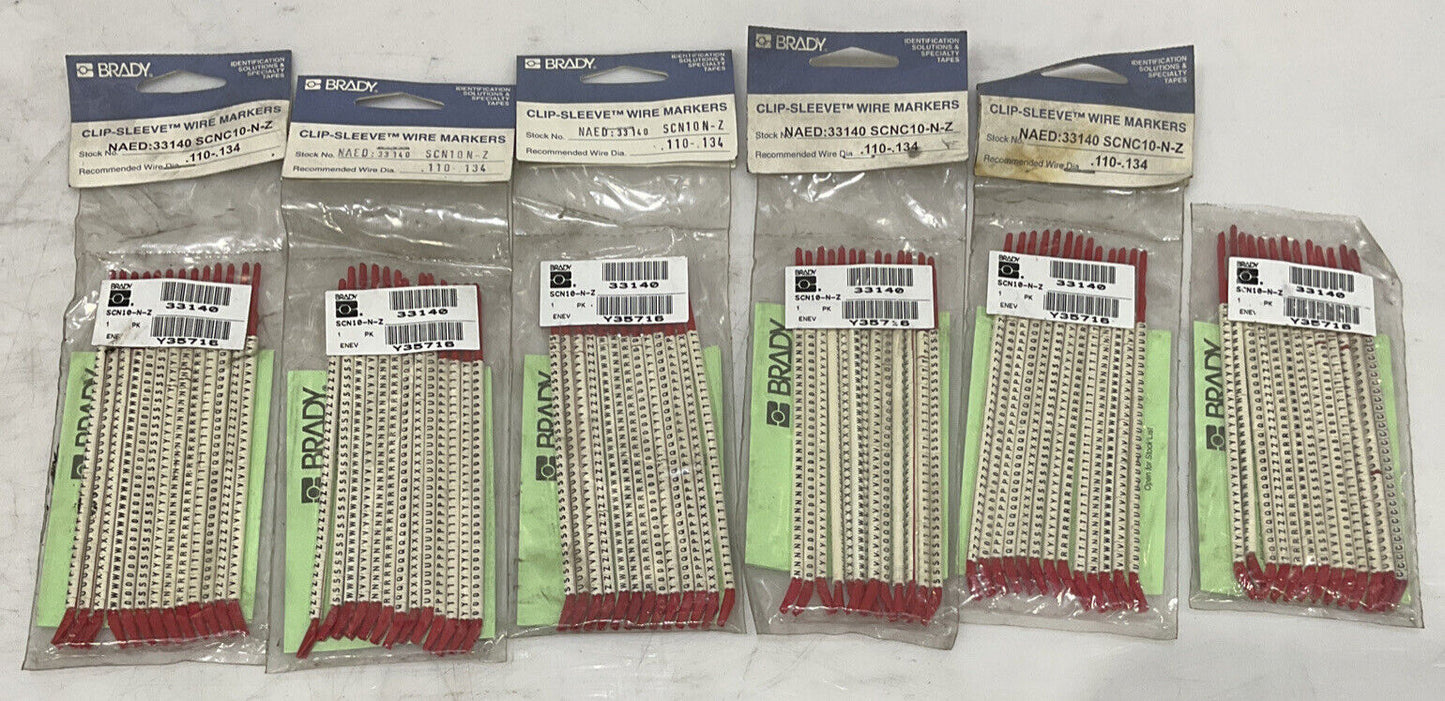 BRADY SCN10-N-Z CLIP-SLEEVE WIRE MARKERS LOT OF 6 476
