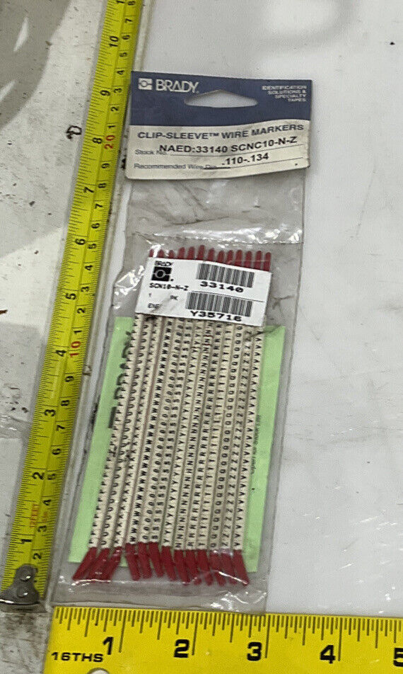 BRADY SCN10-N-Z CLIP-SLEEVE WIRE MARKERS LOT OF 6 476