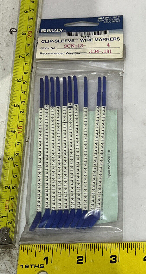 BRADY SCN-13-4 CLIP-SLEEVE WIRE MARKERS LOT OF 5 476