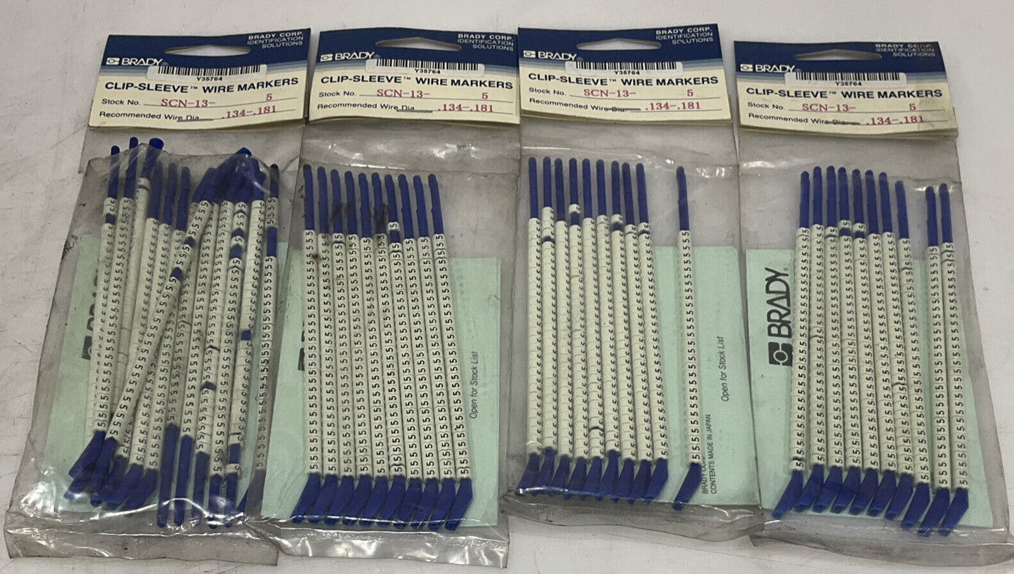 BRADY SCN-13-5 CLIP-SLEEVE WIRE MARKERS LOT OF 4 476