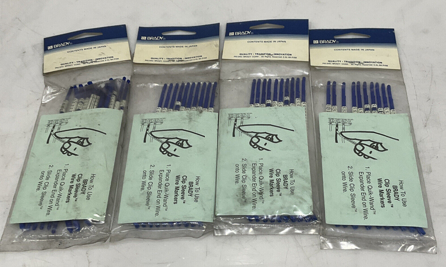 BRADY SCN-13-5 CLIP-SLEEVE WIRE MARKERS LOT OF 4 476