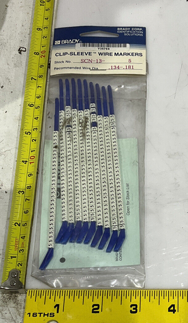 BRADY SCN-13-5 CLIP-SLEEVE WIRE MARKERS LOT OF 4 476