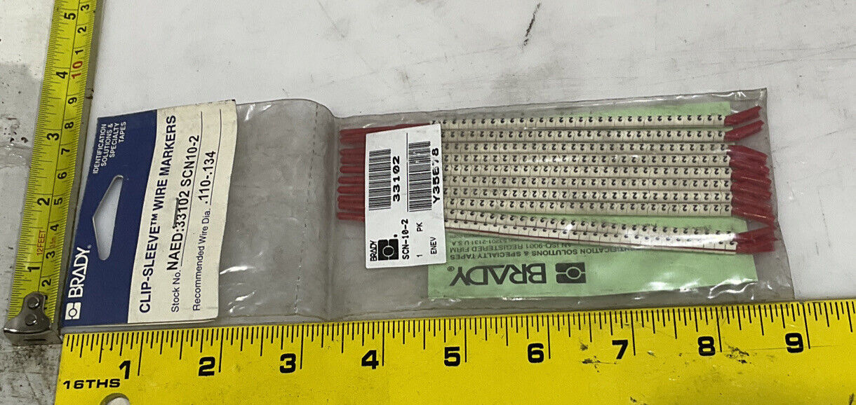BRADY SCN-10-2 CLIP-SLEEVE WIRE MARKERS LOT OF 3 476