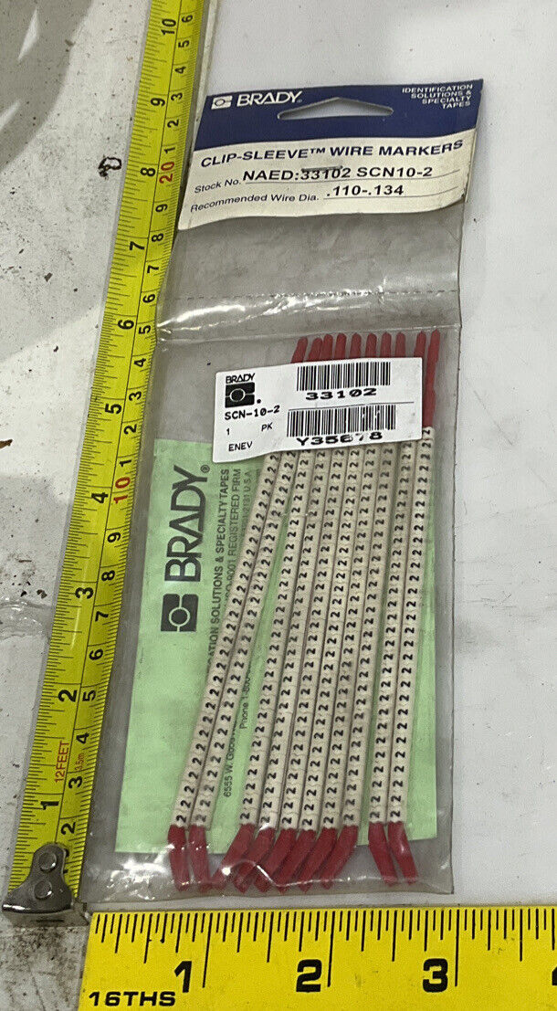 BRADY SCN-10-2 CLIP-SLEEVE WIRE MARKERS LOT OF 3 476