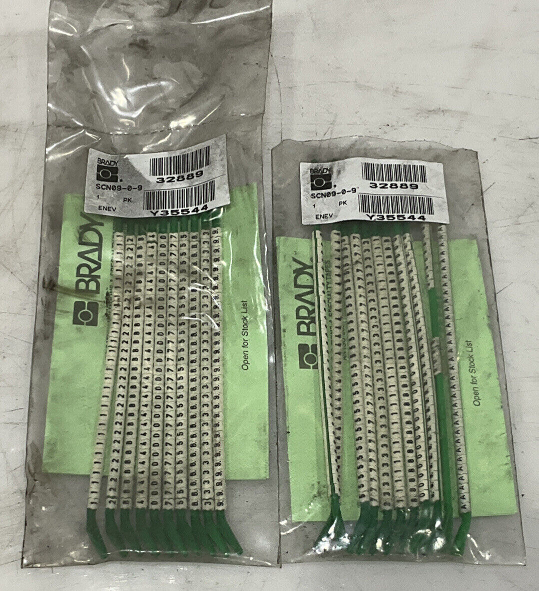BRADY SCN09-0-9 CLIP-SLEEVE WIRE MARKERS LOT OF 2 476