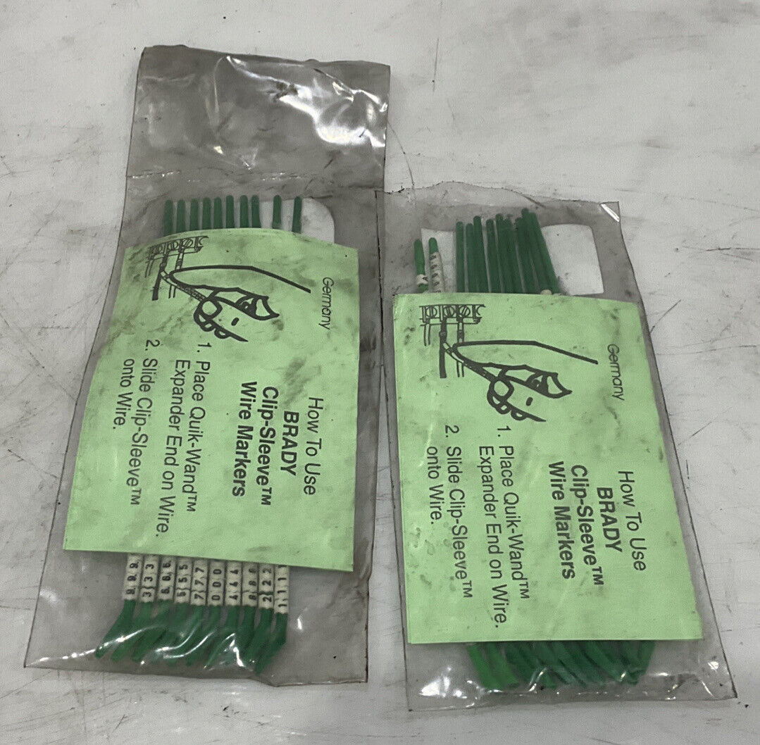 BRADY SCN09-0-9 CLIP-SLEEVE WIRE MARKERS LOT OF 2 476