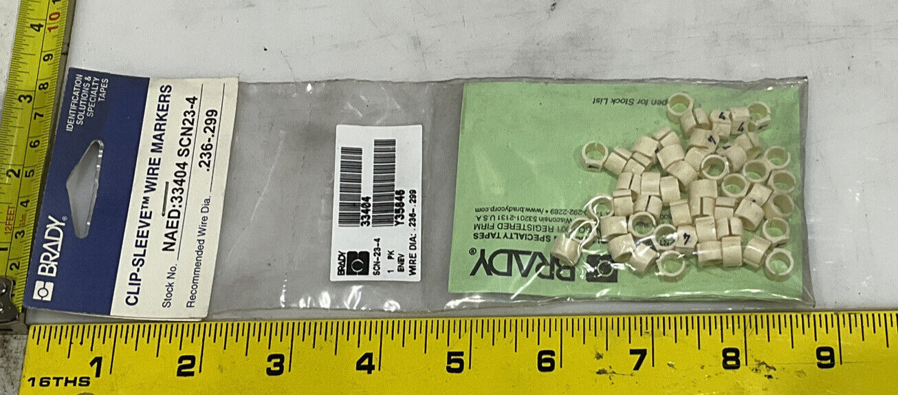 BRADY SCN-23-4 CLIP-SLEEVE WIRE MARKERS LOT OF 5 476