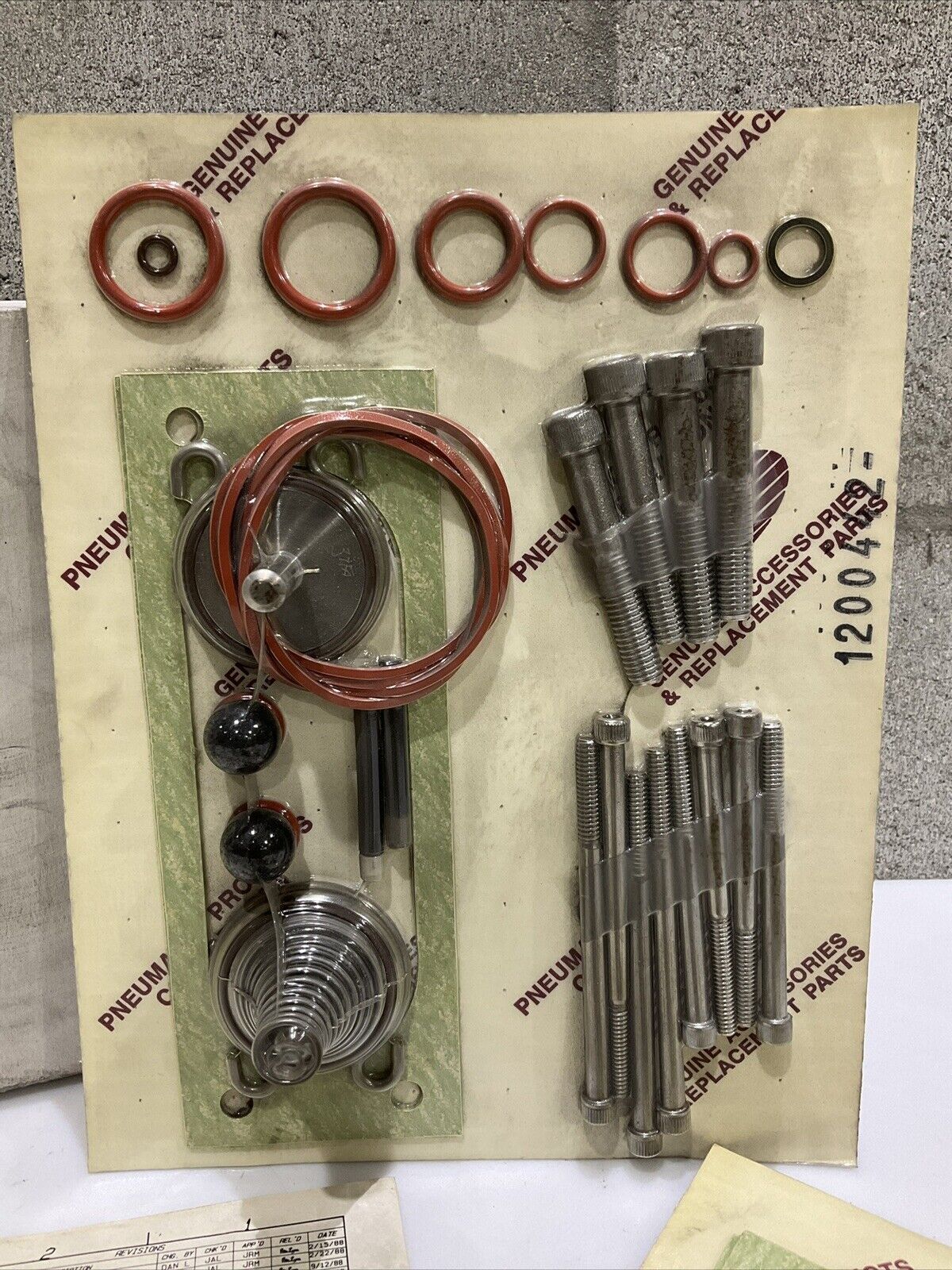 PNEUMATICS PRODUCTS 1200443 OUTLET AND PURGE CHECK VALVE PACKING KIT 476