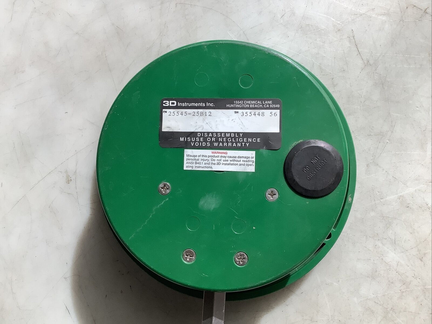 3D INSTRUMENTS INC 545-23A PRESSURE GAUGE 0-200PSI W/ 8110-300 HANDPUMP 476