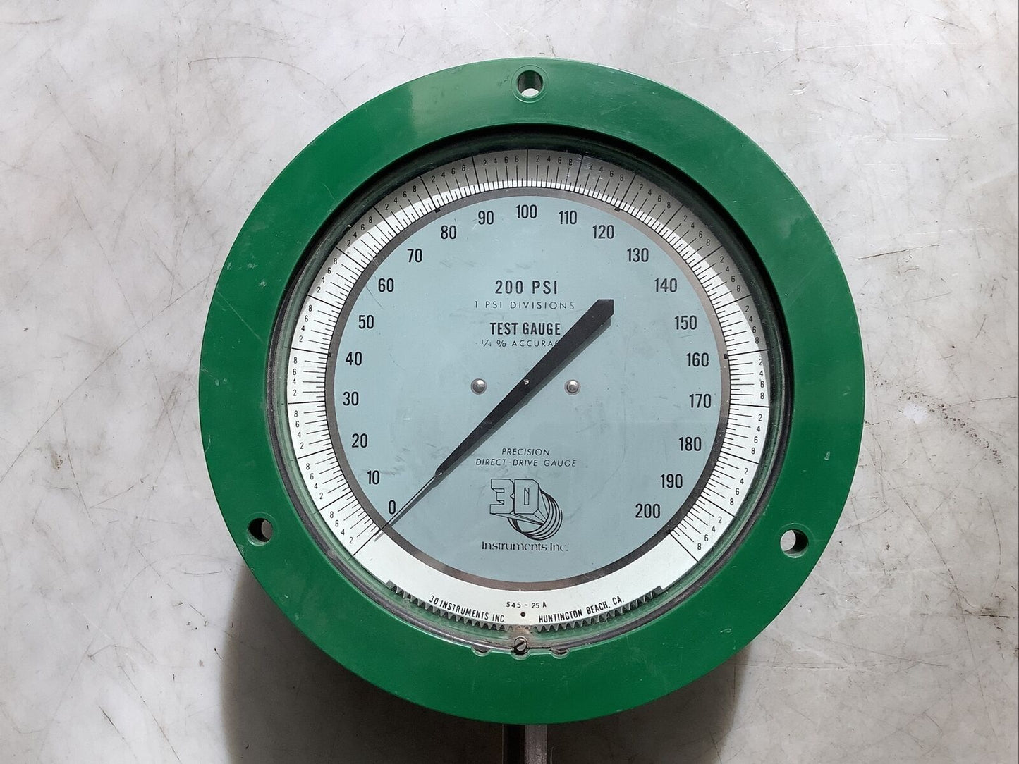 3D INSTRUMENTS INC 545-23A PRESSURE GAUGE 0-200PSI W/ 8110-300 HANDPUMP 476