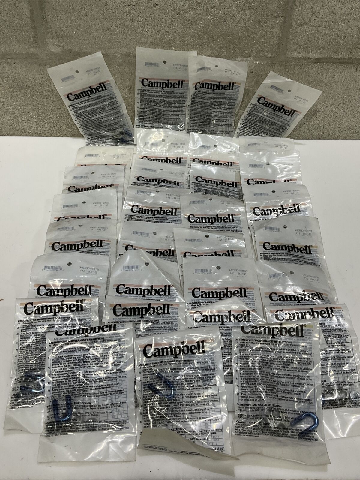 CAMPBELL 699-0334 WIRE ROPE CLIP 3/16 IN LOT OF 31