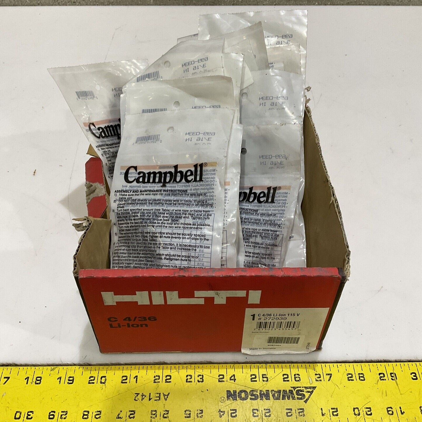 CAMPBELL 699-0334 WIRE ROPE CLIP 3/16 IN LOT OF 31