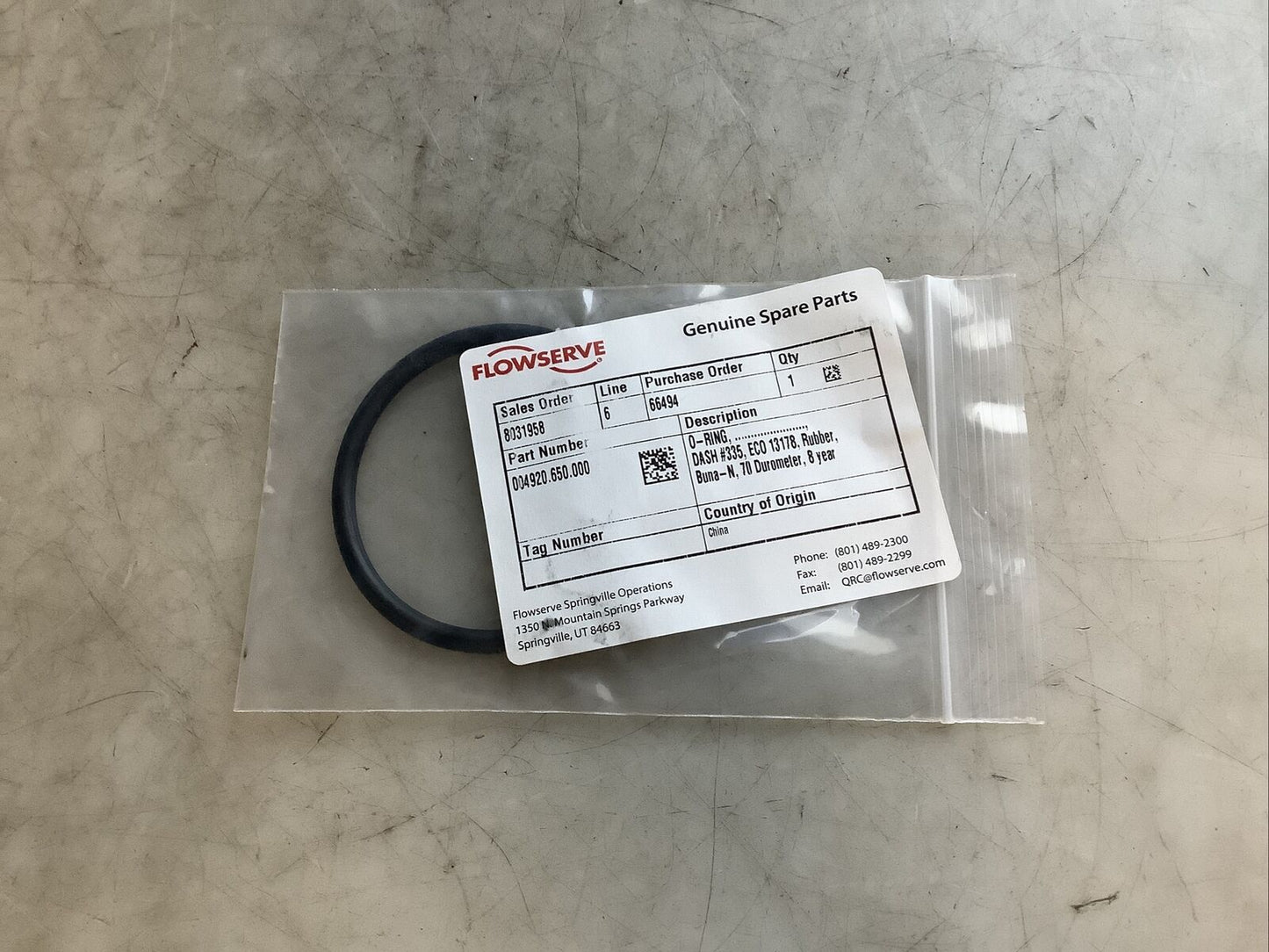 FLOWSERVE 004920.650.000 O-RING BUMA-N 70 DUROMETER 476