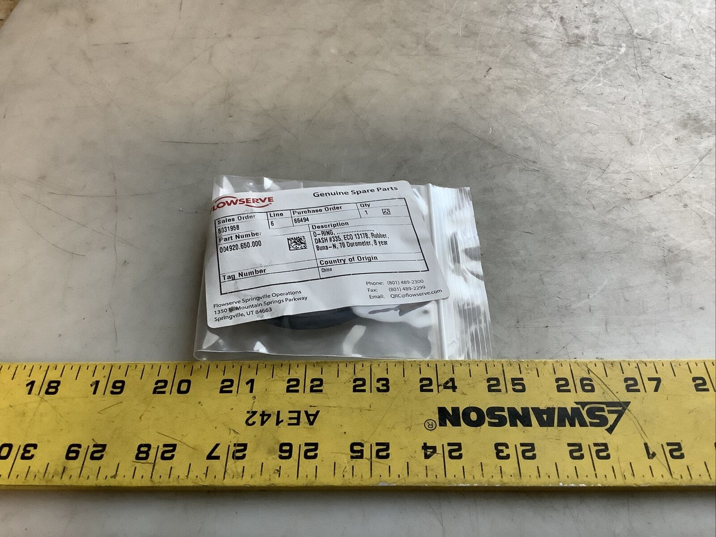 FLOWSERVE 004920.650.000 O-RING BUMA-N 70 DUROMETER 476