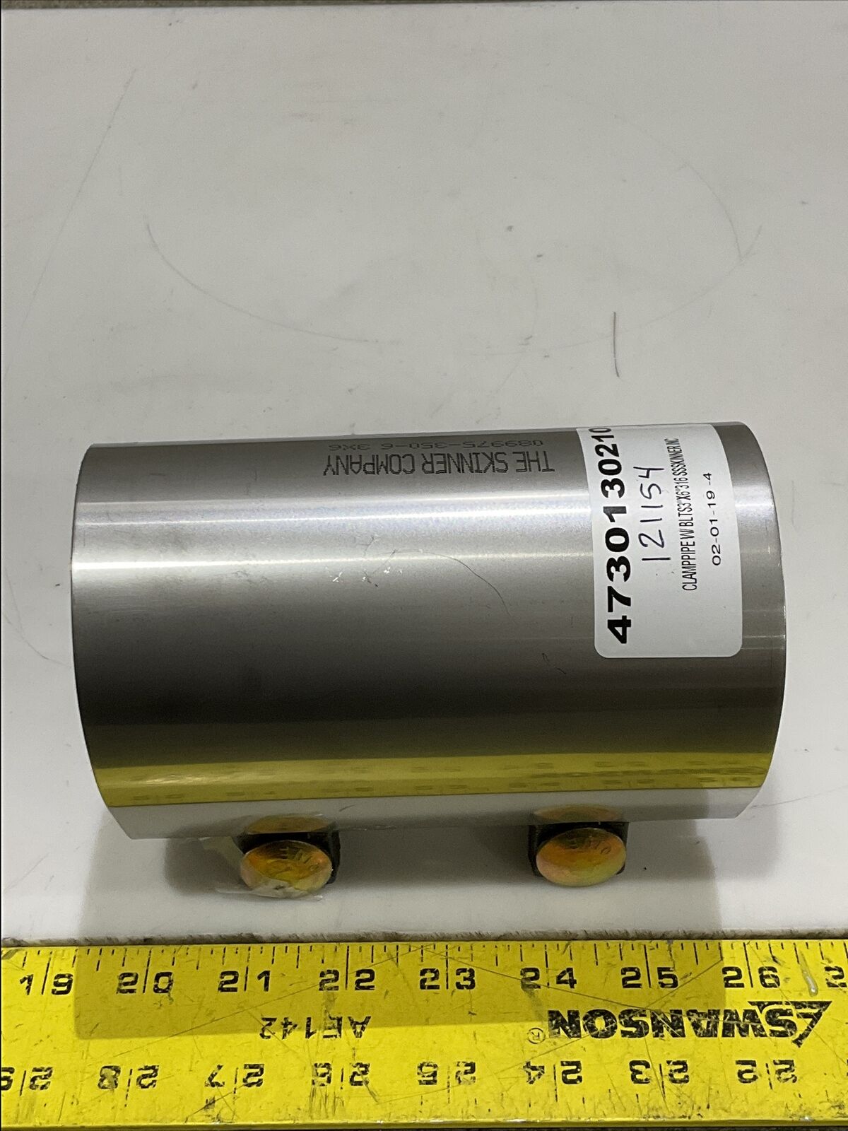 THE SKINNER CO 089975-350-6 PIPE REPAIR CLAM 3” X 6” STAINLESS STEEL 476