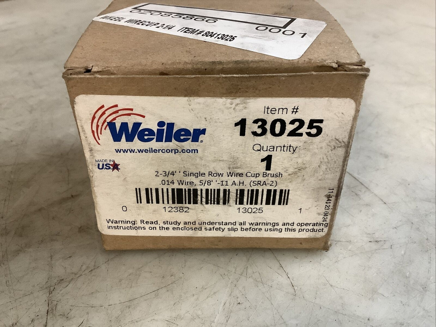 WEILER 13025 SINGLE ROW KNOT CUP BRUSH 2-3/4IN 5/8IN-11 NUT 476
