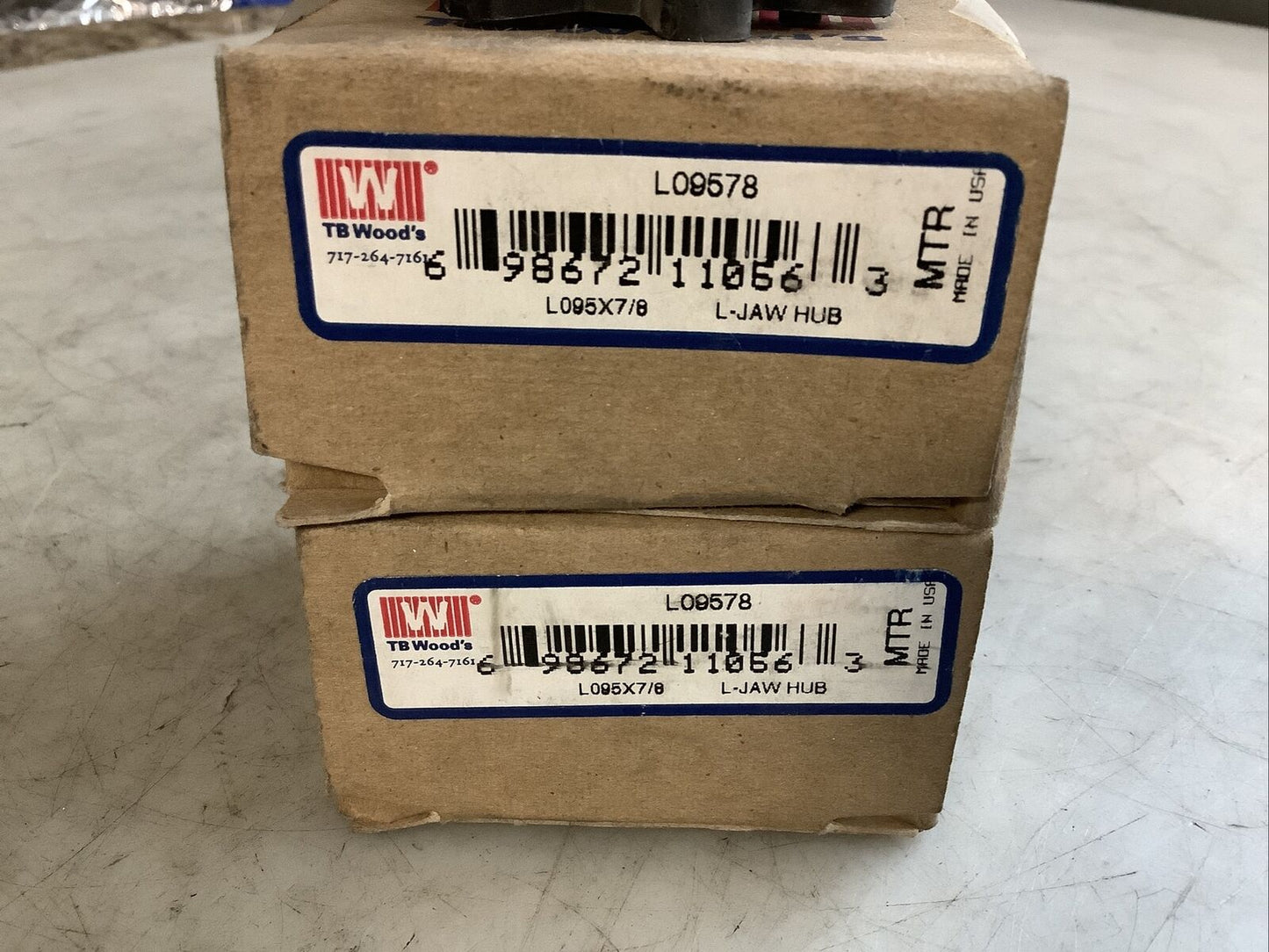 TB WOODS L09578 JAW COUPLING HUB QTY 2 AND TB WOODS L090 SPIDER INSERT 476