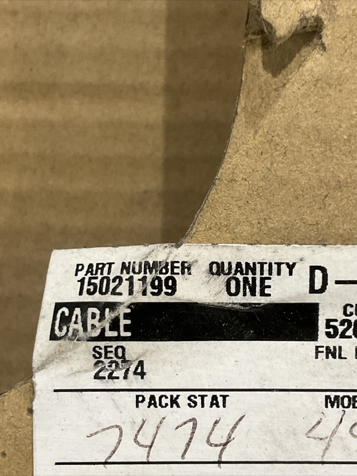 GM OEM GENUINE 15021199 LEFT REAR BRAKE CABLE 476