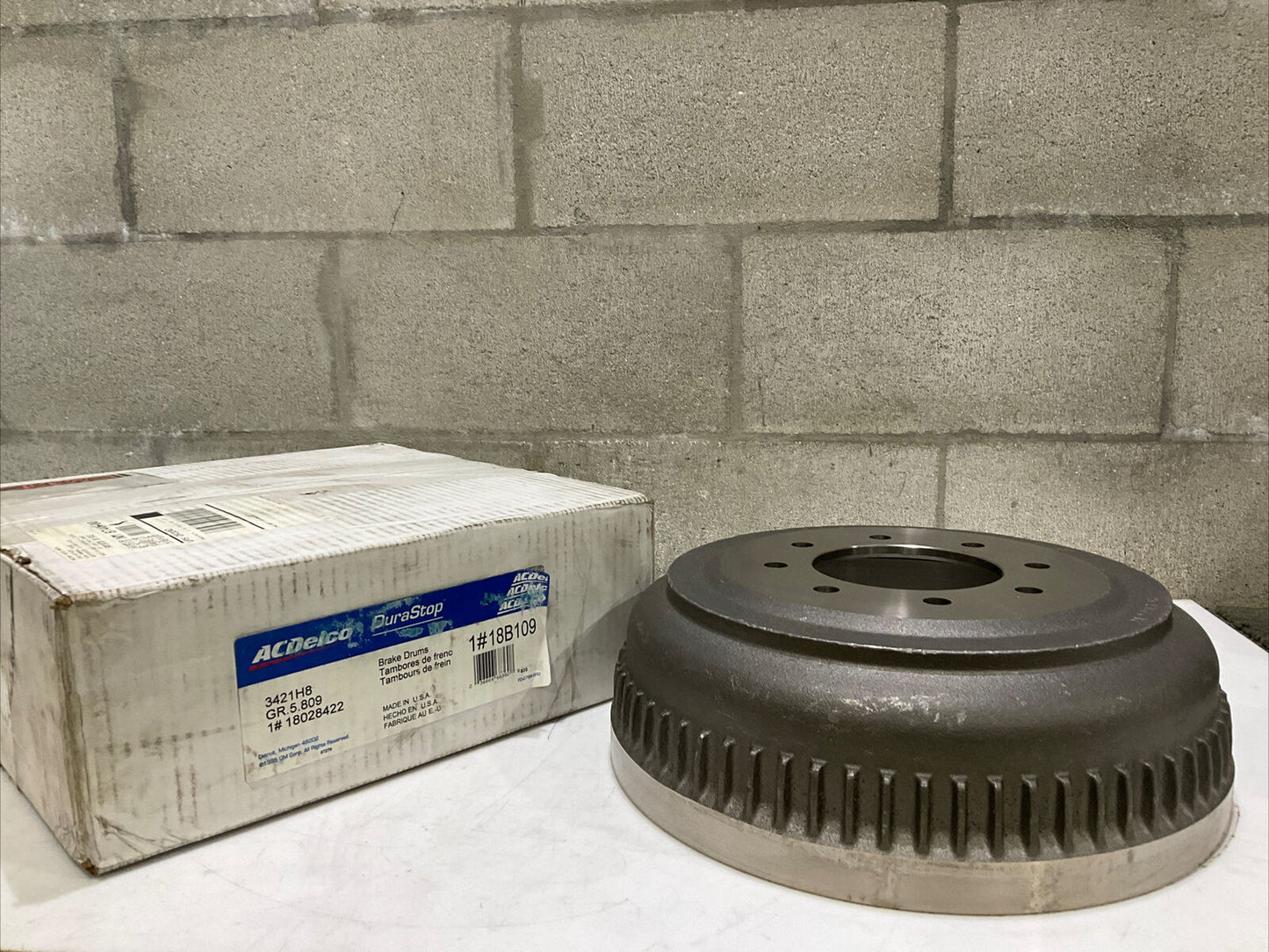ACDELCO DURASTOP 18B109 3421H8 GR.5.809 18028422 BRAKE DRUM 476
